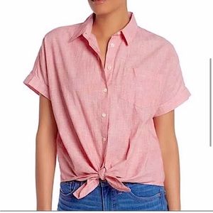 Madewell end on end tie front shirt